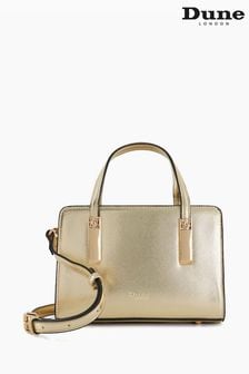Dune London Gold Dinkydenbeigh Mini Branded Handle Tote Bag (611438) | kr974