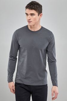 Charcoal Grey Long Sleeve Crew Neck T-Shirt (612283) | €14