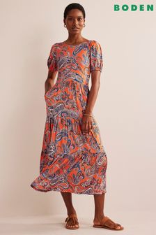 Boden Orange Open Back Maxi Tiered Dress (612331) | 75 €