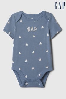 Gap Blue Brannan Bear Logo Organic Cotton Bodysuit (Newborn-24mths) (612350) | €9