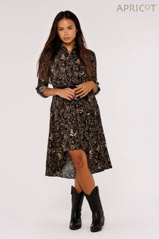 Apricot Black Paisley High Low Shirt Dress (612359) | MYR 210