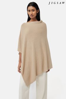 Jigsaw Wool Blend Brown Poncho with Cashmere (612400) | $188
