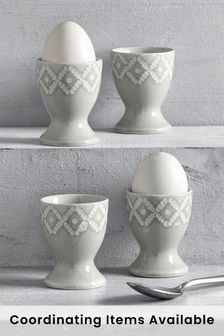 Grey Geo Set of 4 Egg Cups Embossed (612638) | $18