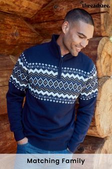 Świąteczny sweter Threadbare z zamkiem 1/4 w motywy skandynawskie (612697) | 122 zł