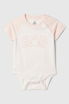 Gap Pink Organic Cotton Brannan Bear Graphic Logo Baby Bodysuit (Newborn-24mths) (612816) | €13