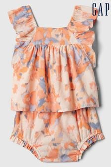 Gap Orange Baby Linen-Cotton Blend Print Outfit Set (Newborn-24mths) (612905) | kr460