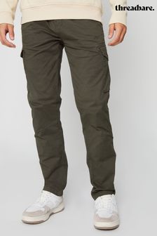 Хаки - Threadbare хлопковые брюки-карго из эластичного кроя (613069) | €46