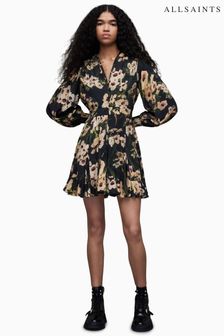 All saints black floral dress discount