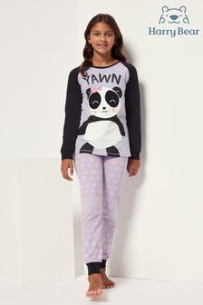 Harry Bear Purple Panda Stripe Animal Printed Pyjamas (613805) | €21