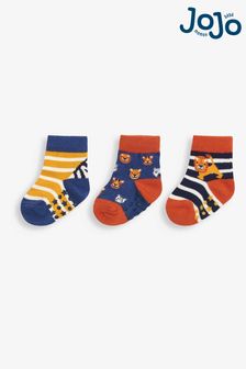 Blau - Jojo Maman Bébé Socken mit Safarimotiv, 3er-Pack (613827) | 15 €