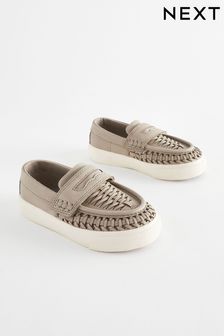 Grey Standard Fit (F) Woven Loafers (613918) | ￥3,470 - ￥4,160