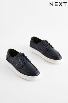 Navy Lace Up Boat Shoes (614162) | KRW59,800 - KRW74,700