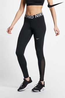 Schwarz - Nike Pro Leggings mit breitem Bund (614578) | 77 €