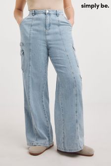 ג'ינס דגמ"ח בשטיפה כחולה עם רוכסן של Simply Be (615029) | ‏176 ‏₪