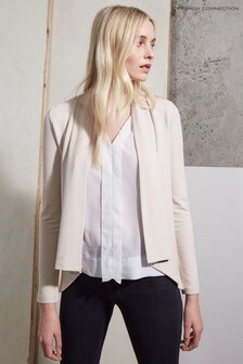 Veste French Connection Josie crème en jersey avec devant drapé