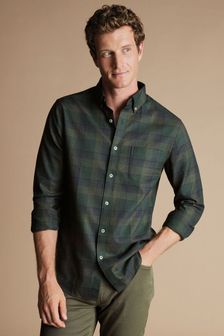 Charles Tyrwhitt Green Multi Check Non-iron Twill Slim Fit Shirt (615947) | $103