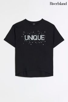River Island Black Girls Unique Graphic T-Shirt (616015) | €18
