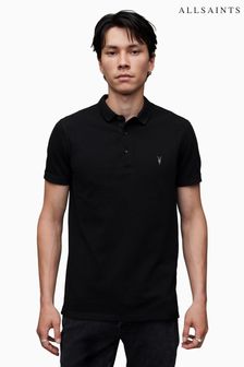 AllSaints Black Reform Polo Shirt (616169) | 414 SAR