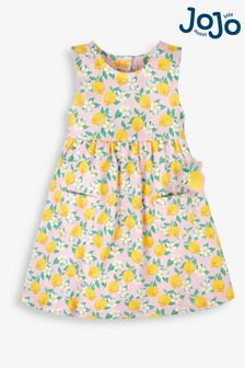 JoJo Maman Bébé Pink Lemon Floral With Pet In Pocket Summer Dress (616377) | $30