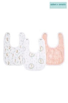 aden+anais Pink Essentials Cotton Muslin Snap Bibs Bunnies 3 Packs (616441) | €17