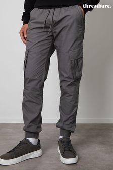 Серый - хлопковые брюки-карго зауженного кроя с манжетами Threadbare (616720) | €41