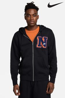 Чорний - Nike Club флісовий пуловер на повній блискавці Худі (616966) | 4 577 ₴