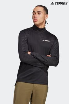 adidas Terrex Khaki Green Half Zip Long Sleeve Fleece (617066) | 383 SAR