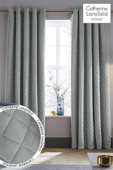 Catherine Lansfield Silver Velvet Curtains (617348) | €41 - €95
