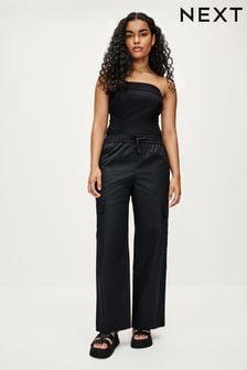 Black Wide Leg Cargo Trousers (617660) | AED136