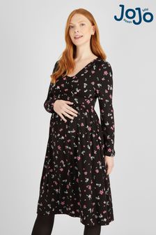 JoJo Maman Bébé Black Maternity & Nursing Wrap Dress (617927) | $73