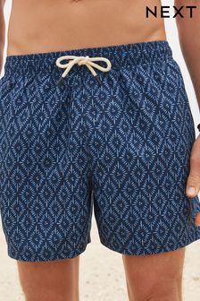 Navy Blue Relaxed Fit Printed Swim Shorts (617937) | ￥2,910