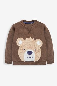 JoJo Maman Bébé Brown Bear Appliqué Sweatshirt (618051) | KRW51,200