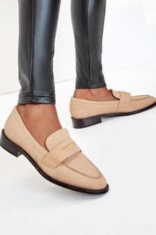 Sand Natural Leather Almond Toe Loafers (618196) | BGN 110