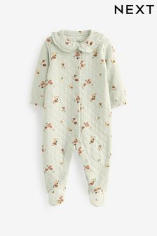 Sage Green Quilted Baby Sleepsuit (618246) | AED40 - AED47