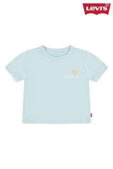 Levi's® Blue Floral Slogan Back Print Logo T-Shirt (618267) | SGD 39 - SGD 45