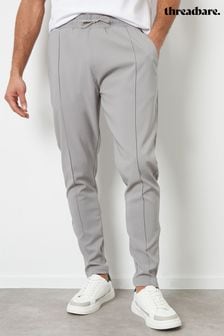 رمادي - Threadbare Luxe Pull-on Seam Detail Stretch Trousers (618472) | 223 ر.س
