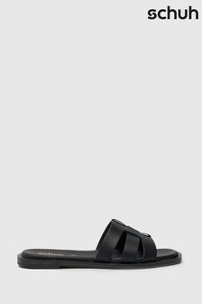 Schuh Tierney Leather Black Sliders (618541) | ₪ 161