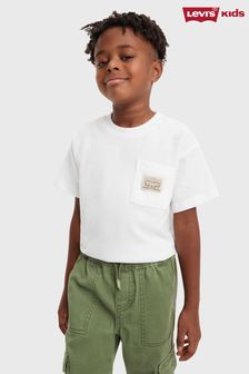 Levi's® White Relaxed T-Shirt With Logo Pocket Detail (619016) | $40 - $41
