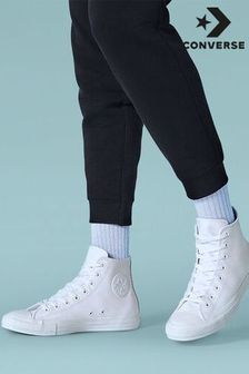 Converse White Leather High Chuck Ox Trainers (619060) | $90