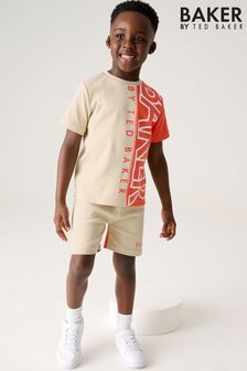 Baker by Ted Baker Orange Colourblock T-Shirt And Shorts Set (619220) | kr363 - kr454