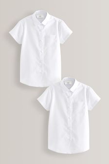 2 Pack Short Sleeve Curved Collar School Shirt (3-16yrs)