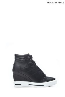 Черный - Черные кроссовки на танкетке со шнуровкой и полосками Moda In Pelle Grainger (619434) | €197