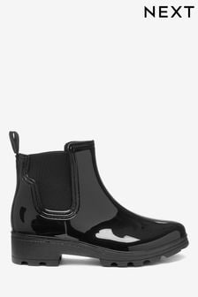 Black Patent Ankle Wellington Boots (619914) | R424