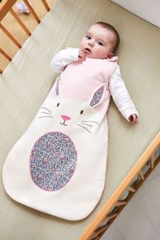 JoJo Maman Bébé Pink Bunny Appliqué 2.5 Tog Baby Sleeping Bag (620108) | OMR17