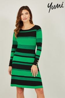 Yumi Green Striped Knitted Skater Dress (620499) | 77 €