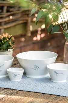 Mary Berry White Garden Robin Large Serving Bowl (621119) | $45