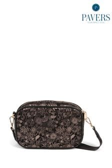 Pavers Floral Shoulder Black Bag (621496) | AED155