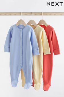 Bright 3 Pack Cotton Baby Sleepsuits (0-2yrs) (621791) | €15 - €17.50