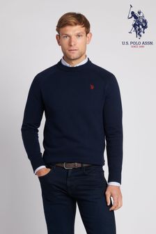 U.S. Polo Assn. Mens Blue Crew Neck Knitted Jumper (622090) | €77