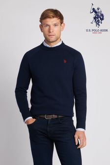 U.S. Polo Assn. Mens Blue Crew Neck Knitted Jumper (622090) | 92 €